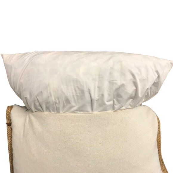 Decorative Throw Pillow With Down Insert Navy Blue & White Leaf Pattern Linen Co - Picture 4 of 6